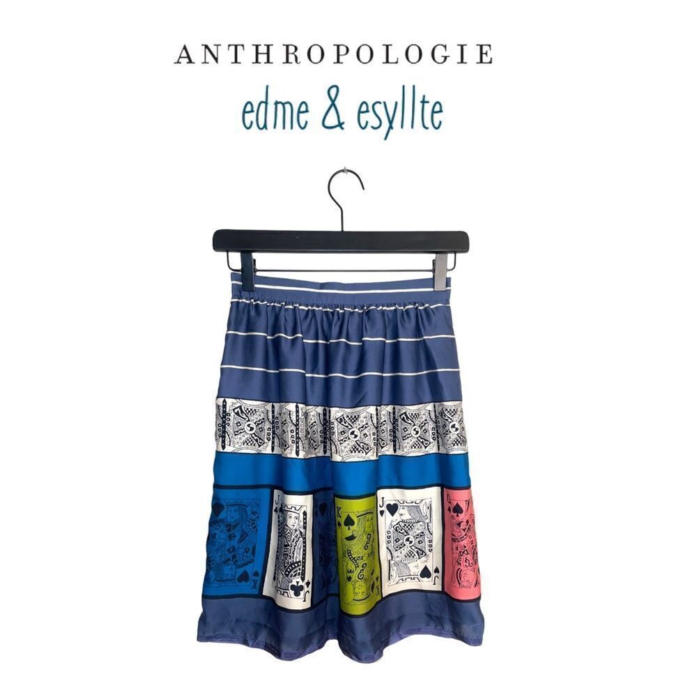 Anthropologie Edme and Estylle Pinochle Pleated Skirt